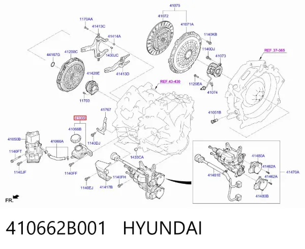 Depósito del cilindro maestro de embrague 410662B001 Hyundai/Kia