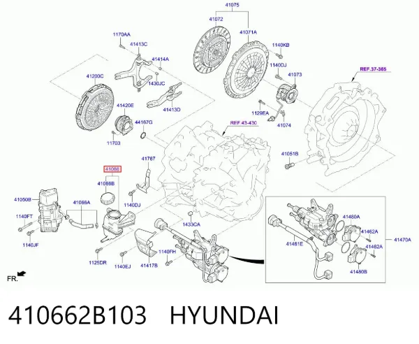 Depósito del cilindro maestro de embrague 410662B103 Hyundai/Kia