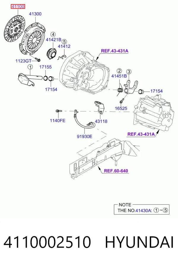 Disco de embrague 4110002510 Hyundai/Kia
