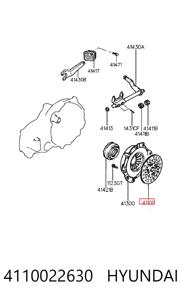 Disco de embrague 4110022630 Hyundai/Kia