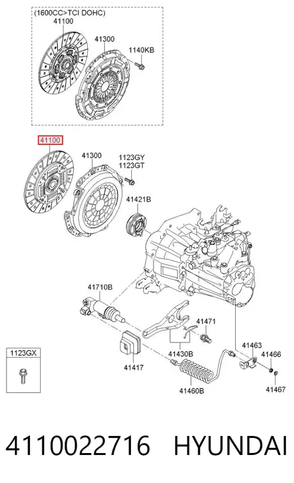 Disco de embrague 4110022716 Hyundai/Kia