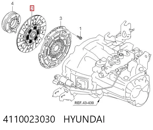 Disco de embrague 4110023030 Hyundai/Kia