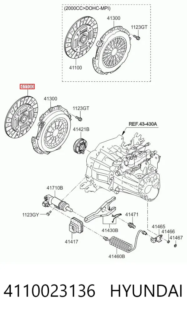 Disco de embrague 4110023136 Hyundai/Kia
