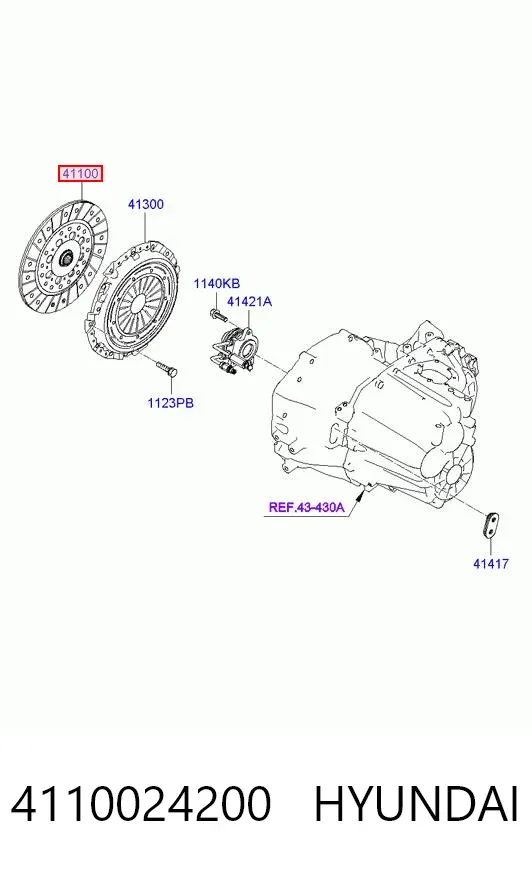 Disco de embrague 4110024200 Hyundai/Kia