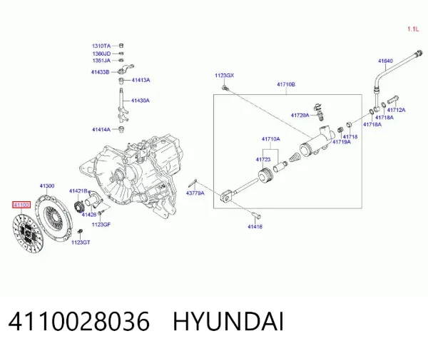 Disco de embrague 4110028036 Hyundai/Kia