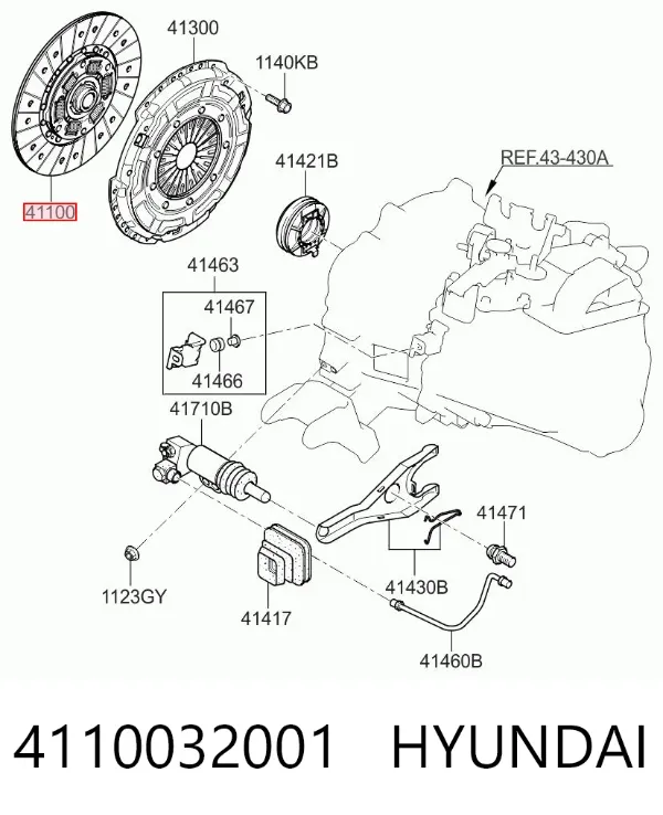 Disco de embrague 4110032001 Hyundai/Kia