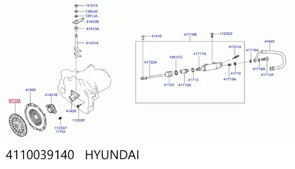 Disco de embrague 4110039140 Hyundai/Kia