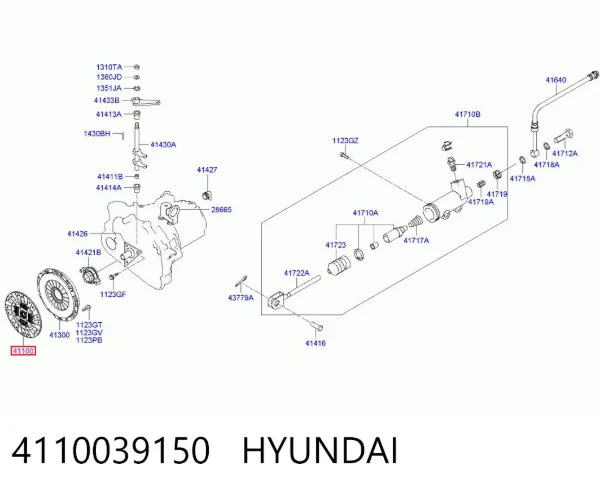 Disco de embrague 4110039150 Hyundai/Kia
