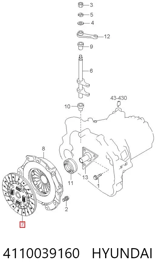 Disco de embrague 4110039160 Hyundai/Kia