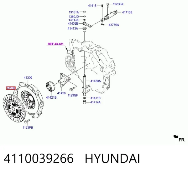 Disco de embrague 4110039266 Hyundai/Kia