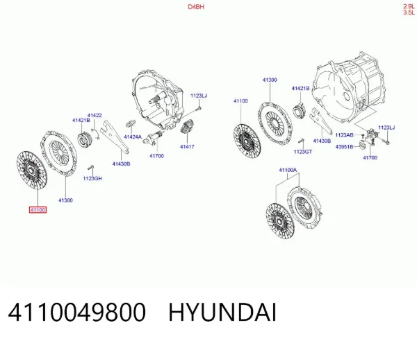 Disco de embrague 4110049800 Hyundai/Kia