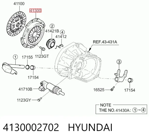 Plato de presión de embrague 4130002702 Hyundai/Kia