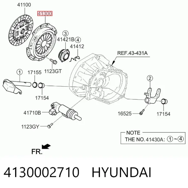 Plato de presión de embrague 4130002710 Hyundai/Kia