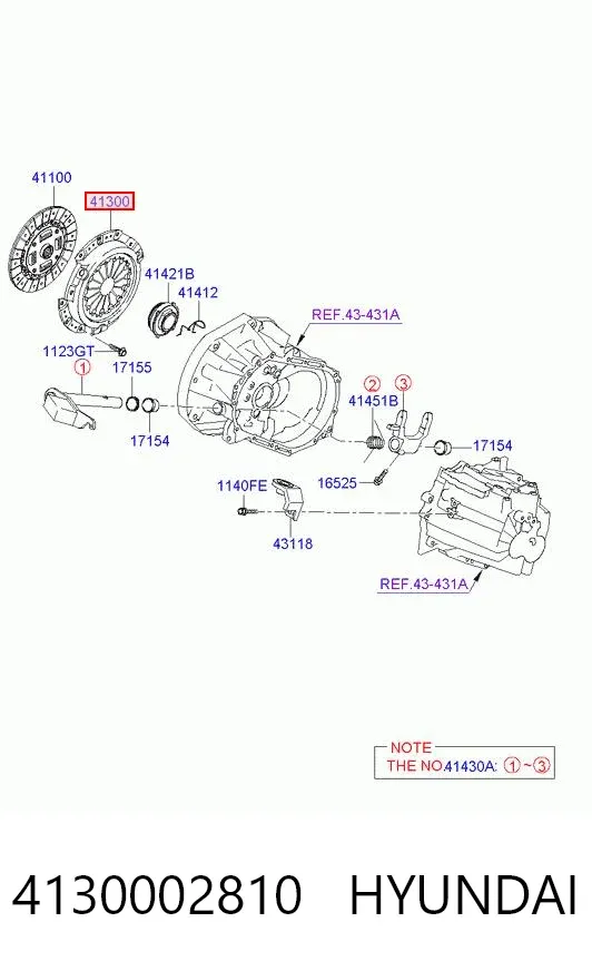 Plato de presión de embrague 4130002810 Hyundai/Kia
