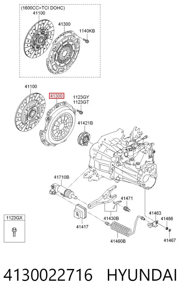Plato de presión de embrague 4130022716 Hyundai/Kia