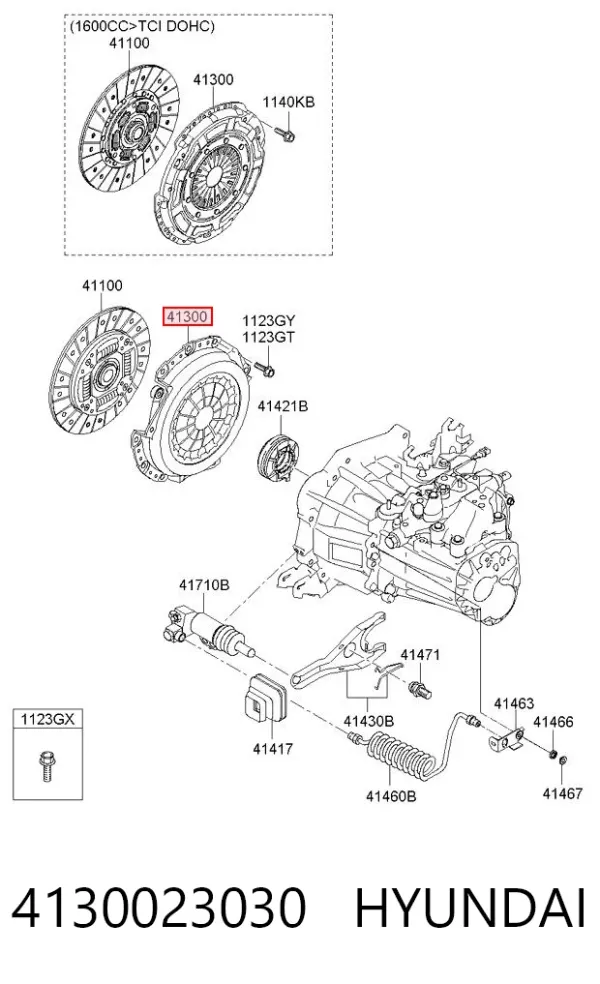 Plato de presión de embrague 4130023030 Hyundai/Kia