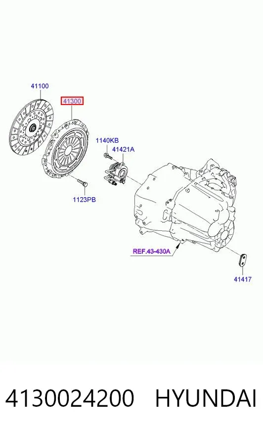 Plato de presión de embrague 4130024200 Hyundai/Kia