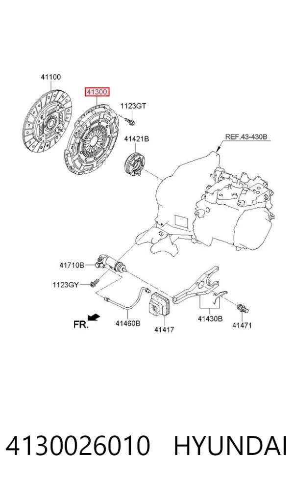 Plato de presión de embrague 4130026010 Hyundai/Kia