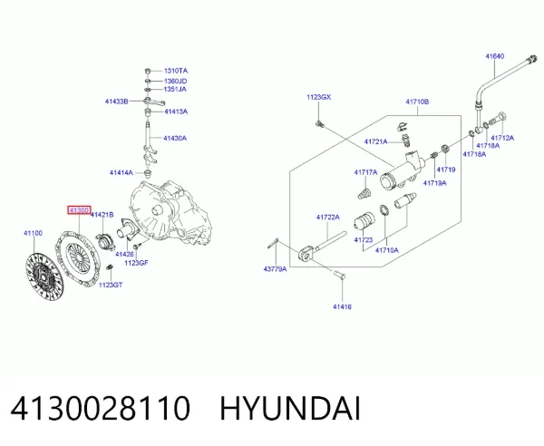 Plato de presión de embrague 4130028110 Hyundai/Kia
