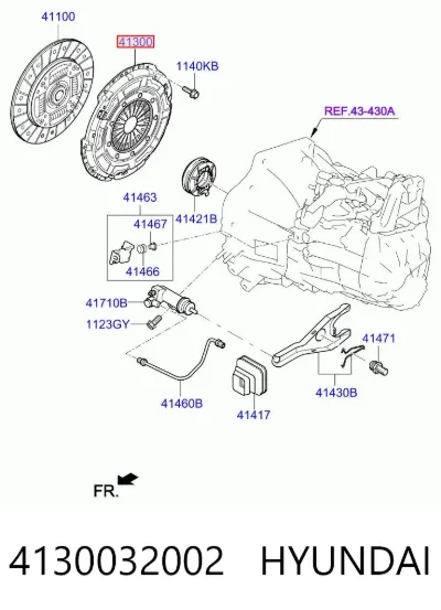 Plato de presión del embrague HYUNDAI 4130032002