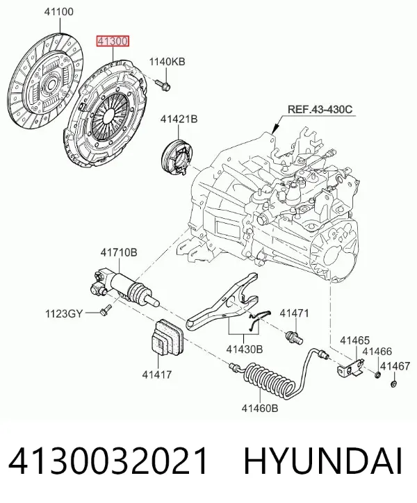 Plato de presión de embrague 4130032021 Hyundai/Kia