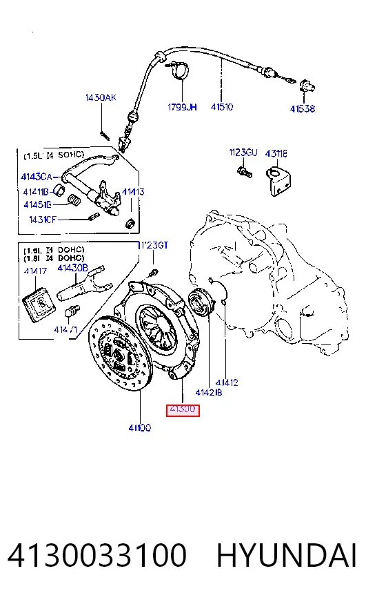 Plato de presión de embrague 4130033100 Hyundai/Kia