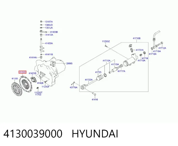 Plato de presión de embrague 4130039000 Hyundai/Kia