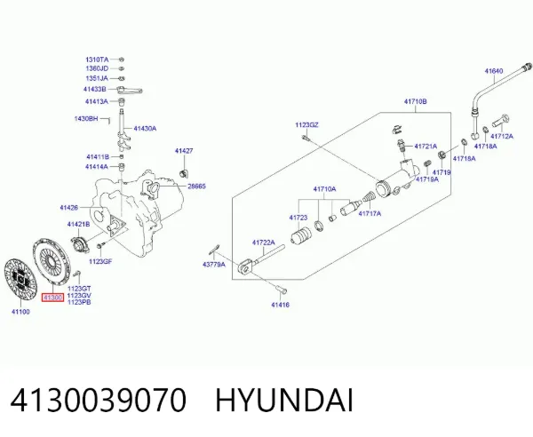 Plato de presión de embrague 4130039070 Hyundai/Kia
