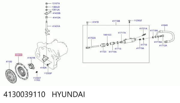 Plato de presión de embrague 4130039110 Hyundai/Kia