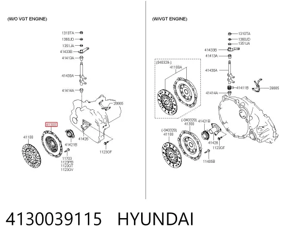Plato de presión de embrague 4130039115 Hyundai/Kia
