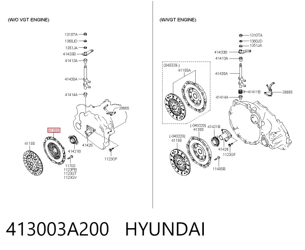 Embrague 413003A200 Hyundai/Kia