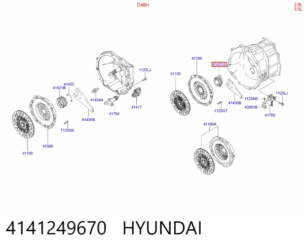 Cojinete de embrague 4141249670 Hyundai/Kia
