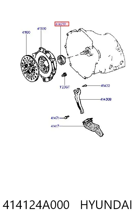 Cojinete de embrague 414124A000 Hyundai/Kia