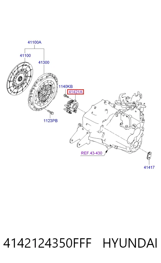 Desembrague central, embrague 4142124350FFF Hyundai/Kia