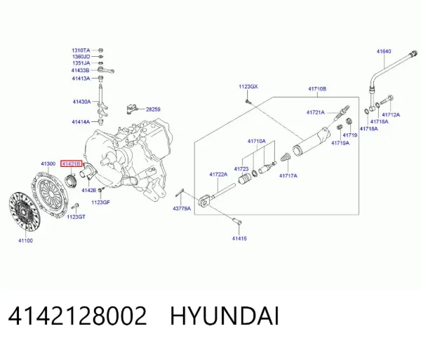 Cojinete de embrague 4142128002 Hyundai/Kia