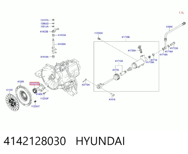 Cojinete de embrague 4142128030 Hyundai/Kia