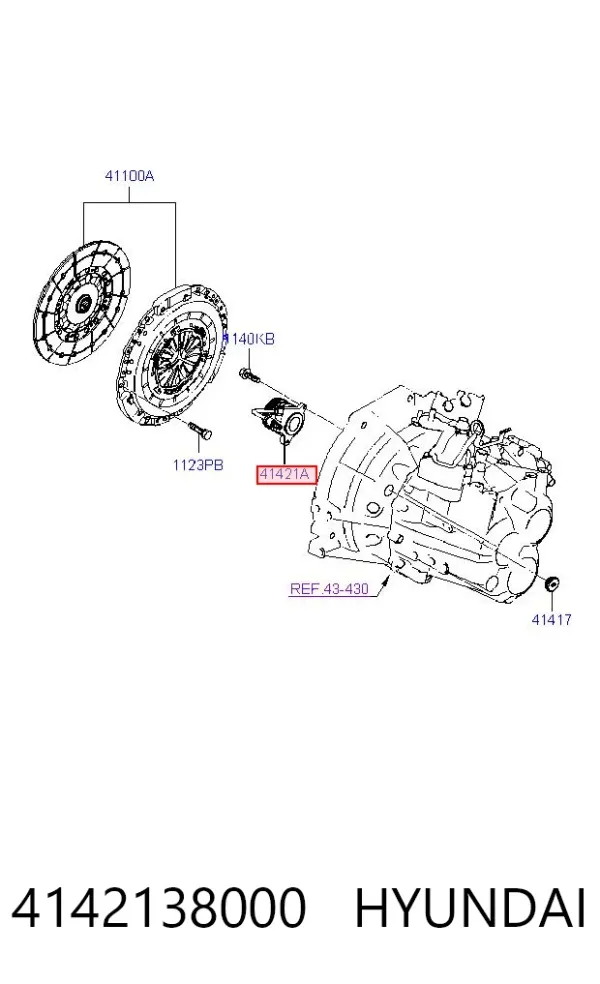 Desembrague central, embrague 4142138000 Hyundai/Kia