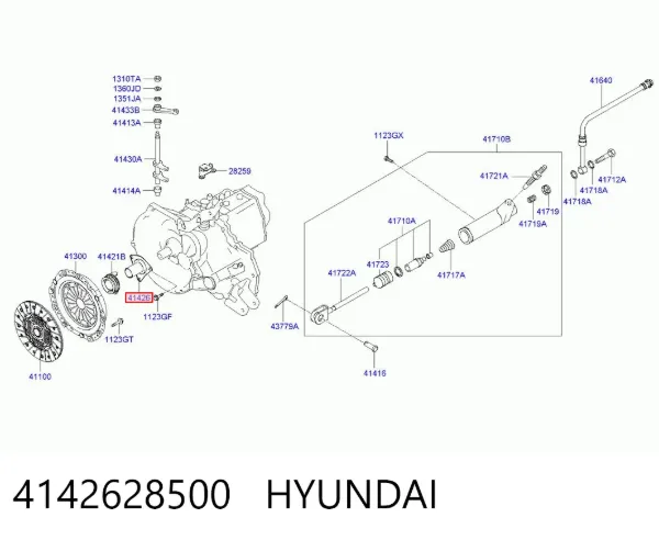 Guía del cojinete de desembrague 4142628500 Hyundai/Kia