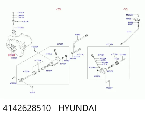 Guía del cojinete de desembrague 4142628510 Hyundai/Kia