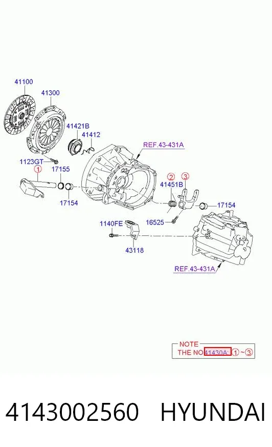 Horquilla de embrague Hyundai I10 PA