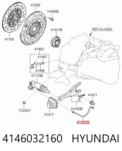 Tubo de embrague HYUNDAI 4146032160