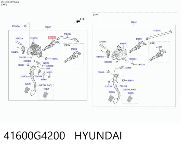 Cilindro maestro de embrague 41600G4200 Hyundai/Kia