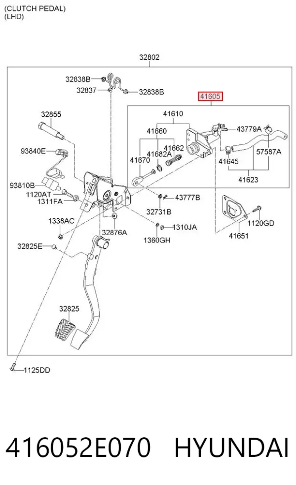 Cilindro maestro de embrague 416052E070 Hyundai/Kia