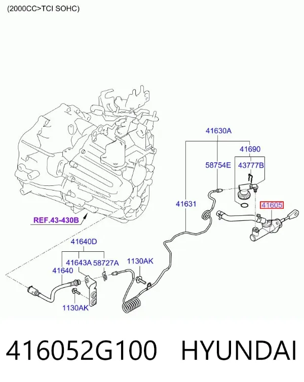 Cilindro maestro de embrague 416052G100 Hyundai/Kia