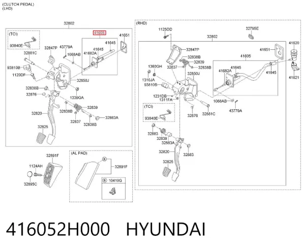 Cilindro maestro de embrague 416052H000 Hyundai/Kia