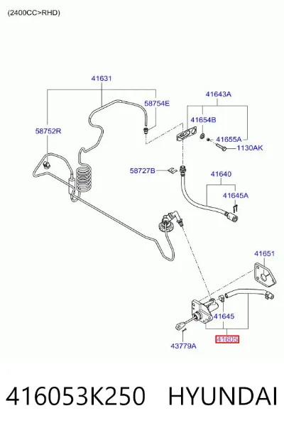 Cilindro maestro de embrague HYUNDAI 416053K250