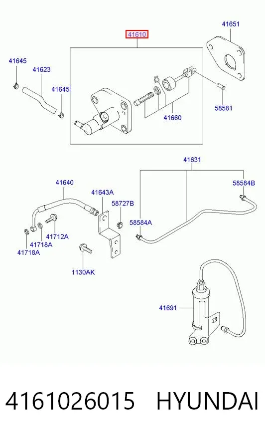 Cilindro maestro de embrague 4161026015 Hyundai/Kia