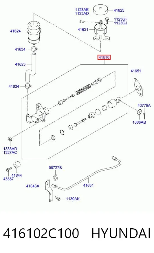 Cilindro maestro de embrague 416102C100 Hyundai/Kia
