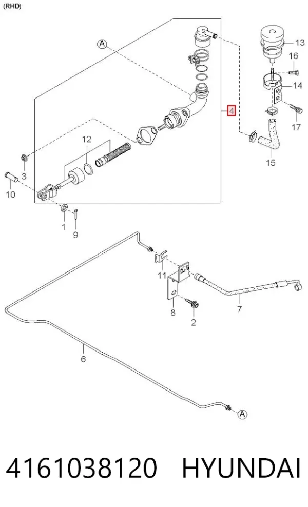 Cilindro maestro de embrague 4161038120 Hyundai/Kia