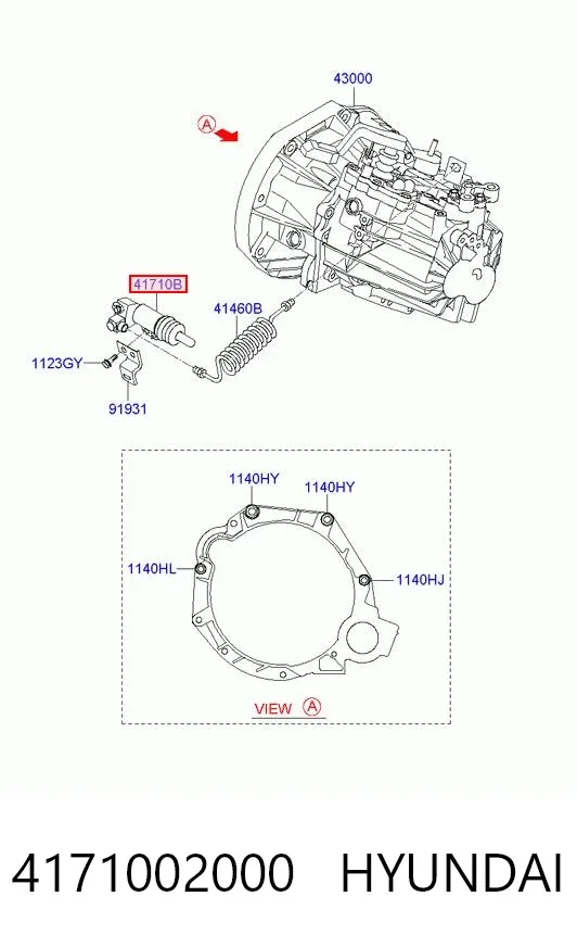 Bombin de embrague 4171002000 Hyundai/Kia